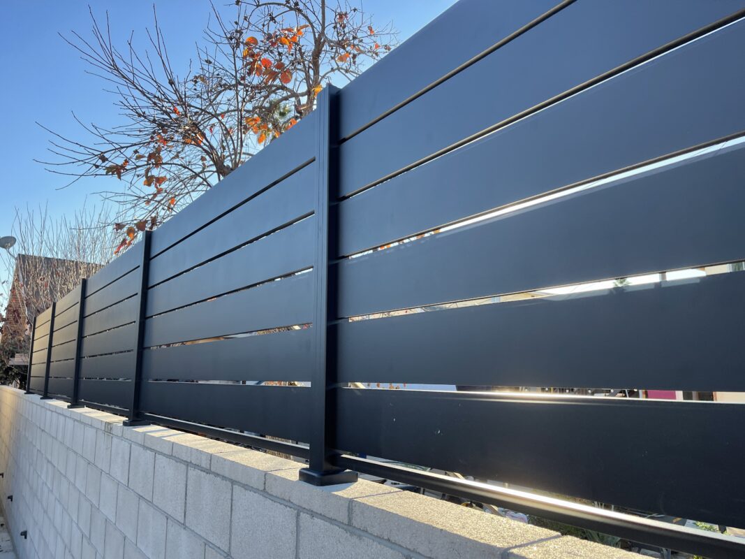Black aluminum wall topper in Los Angeles