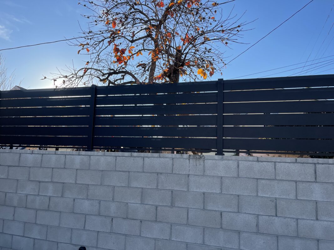 Black aluminum wall topper in Los Angeles