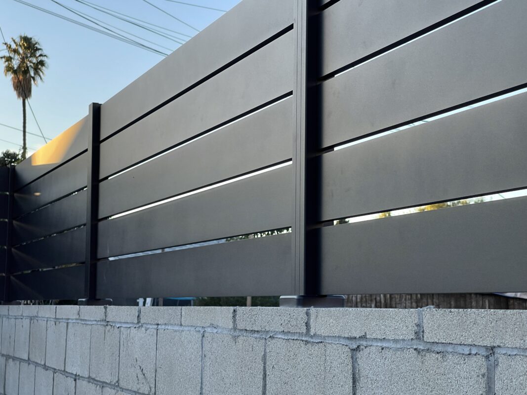 Black aluminum wall topper in Los Angeles