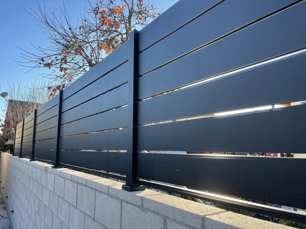 Black aluminum wall topper in Los Angeles