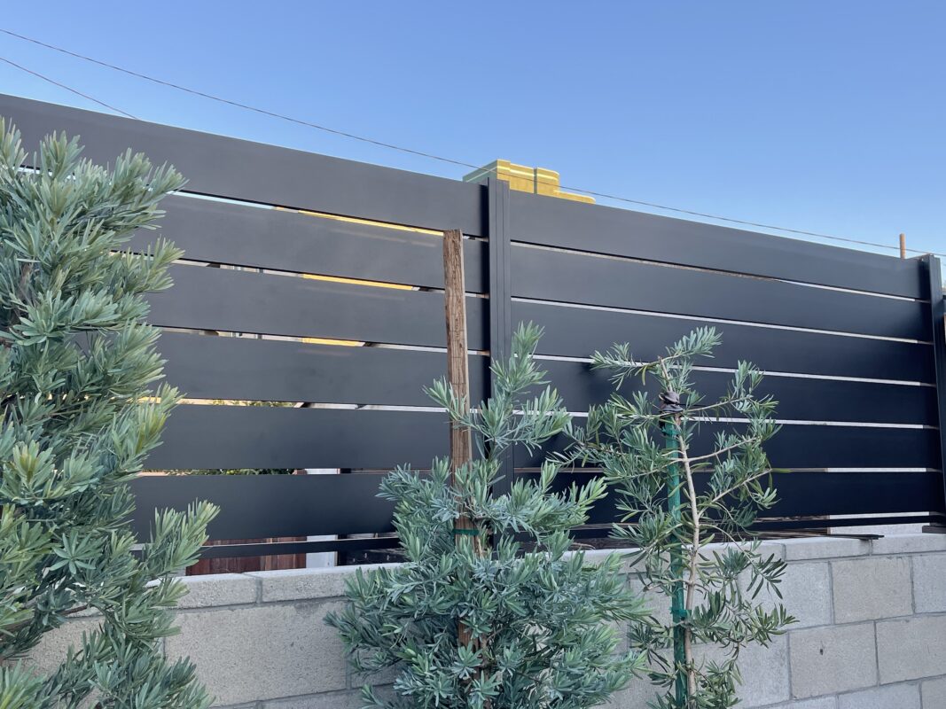 Black aluminum wall topper in Los Angeles