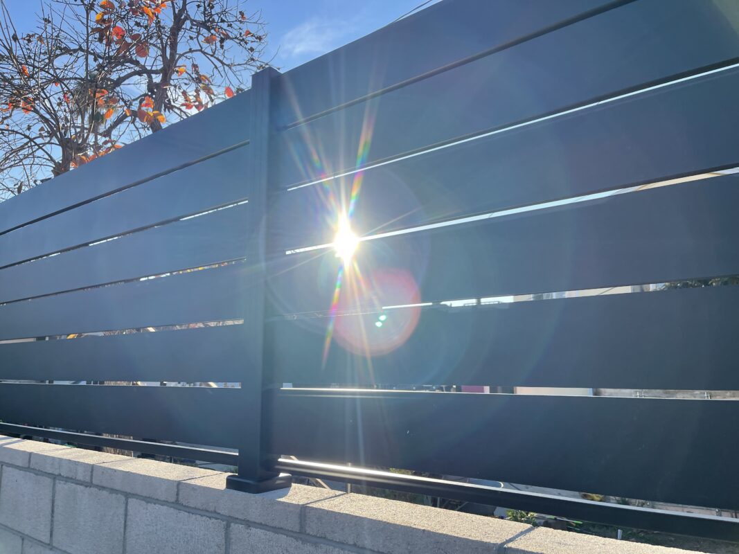 Black aluminum wall topper in Los Angeles