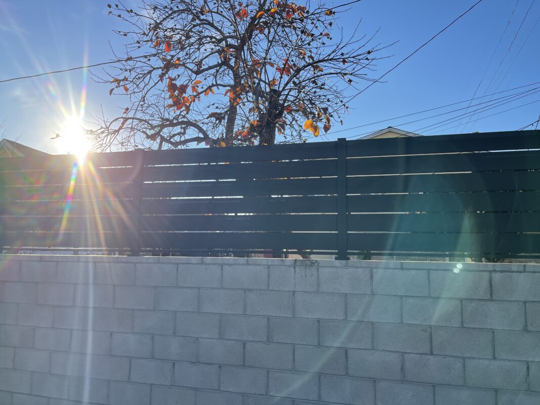 Black aluminum wall topper in Los Angeles