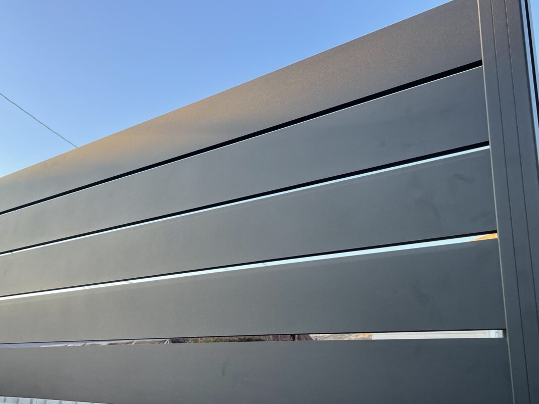 Black aluminum wall topper in Los Angeles