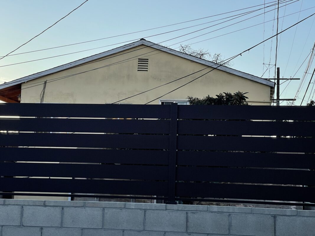 Black aluminum wall topper in Los Angeles