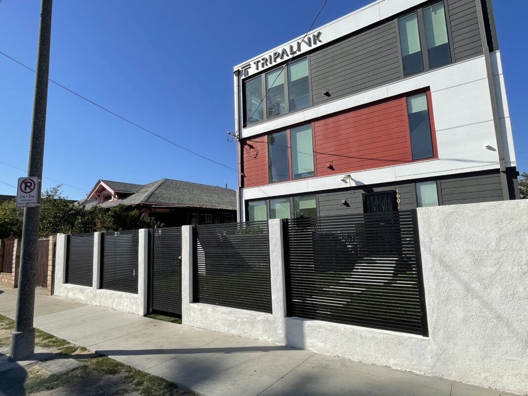 Tripalink building with alumimum fence and gate