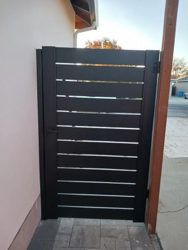 Two side yard gate with small panel in Santa Clara, CA