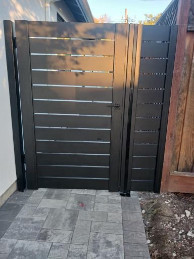 Two side yard gate with small panel in Santa Clara, CA