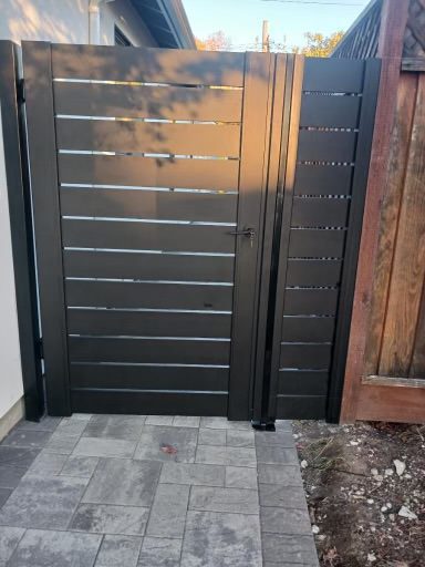 Two side yard gate with small panel in Santa Clara, CA