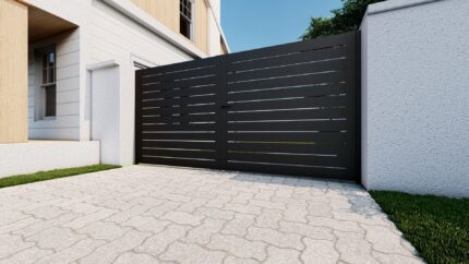 Black LA 13x6 double swing gate kit