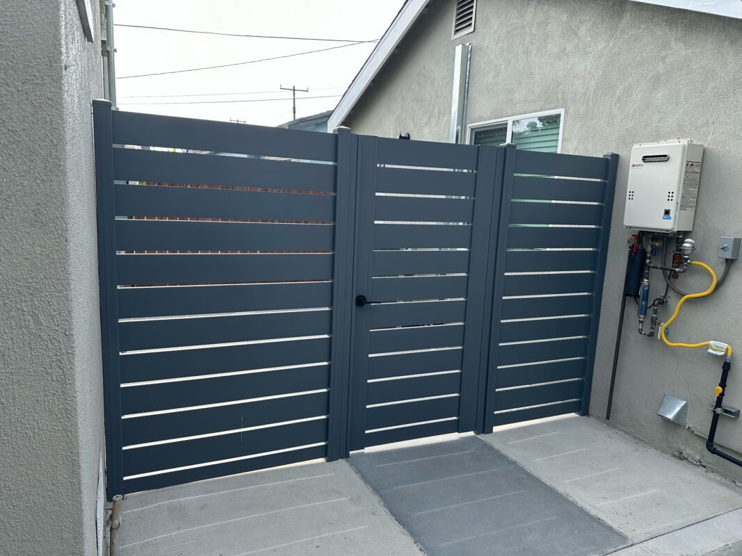 Aluminum Pedestrian Gate enclosing water filter