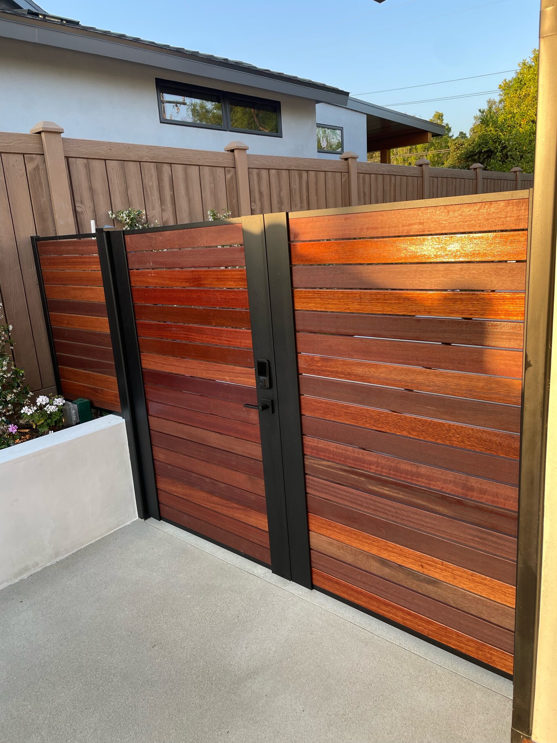 Aluminum Frame and Posts with Custom Wooden Paneling