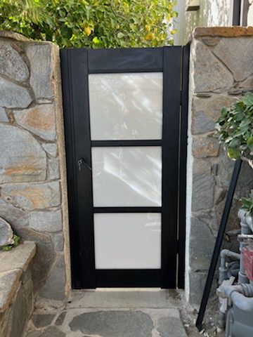 Black Pedestrian Gate Customized with Acrylic Panels