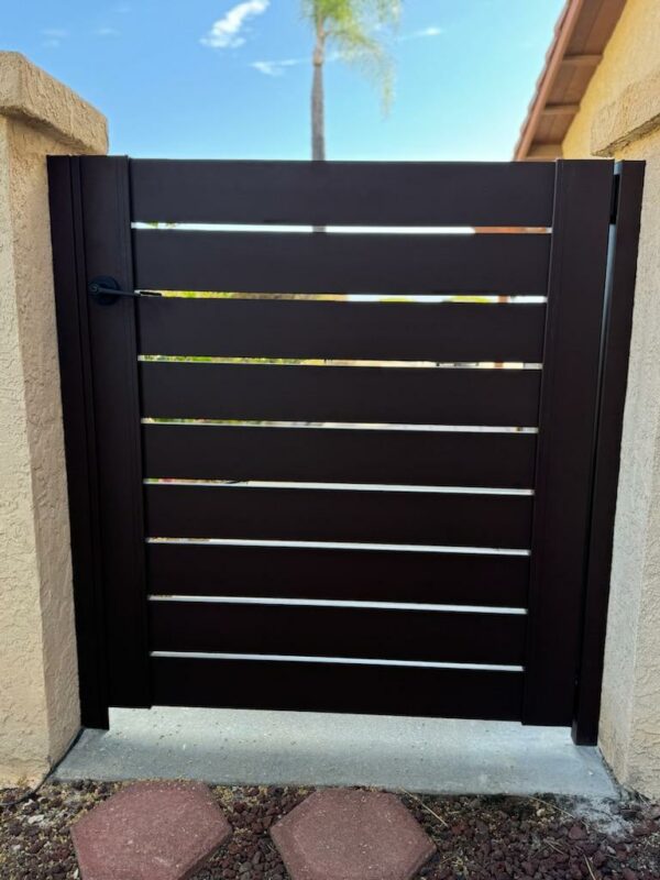 Rustic Bronze Aluminum Pedestrian Gate