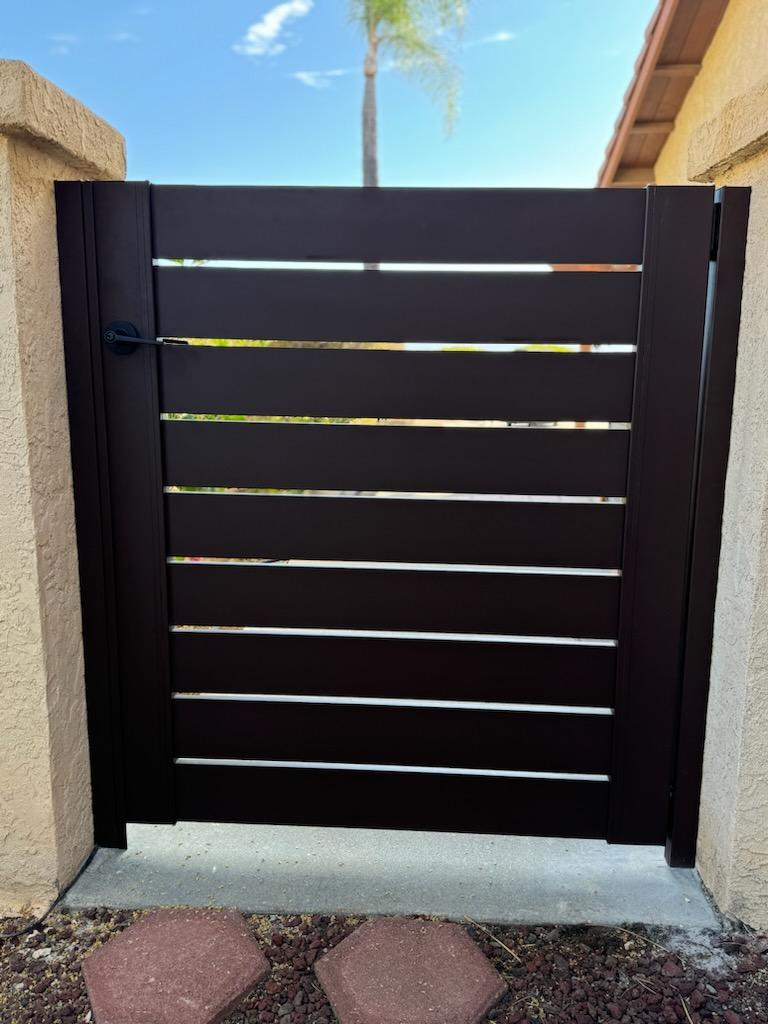Rustic Bronze Aluminum Pedestrian Gate